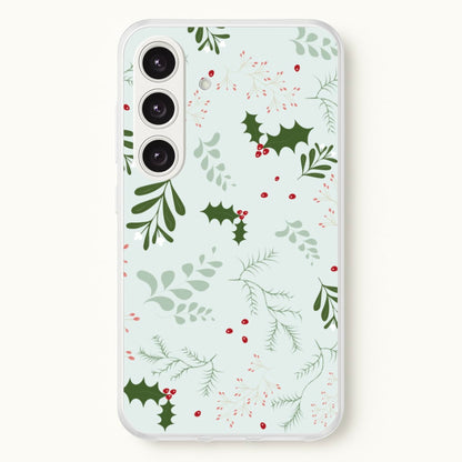 Christmas Floral Pattern  - Christmas Phone Case for Galaxy S25