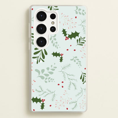 Christmas Floral Pattern  - Christmas Phone Case for Galaxy S25 Ultra