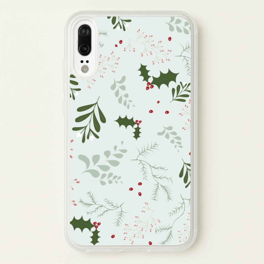 Christmas Floral Pattern  - Christmas Phone Case for Huawei P20