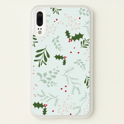 Christmas Floral Pattern  - Christmas Phone Case for Huawei P20