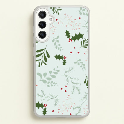Christmas Floral Pattern  - Christmas Phone Case for Galaxy A36
