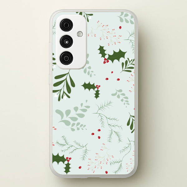 Christmas Floral Pattern  - Christmas Phone Case for Galaxy A35