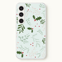 Christmas Floral Pattern  - Christmas Phone Case for Galaxy S24 Plus