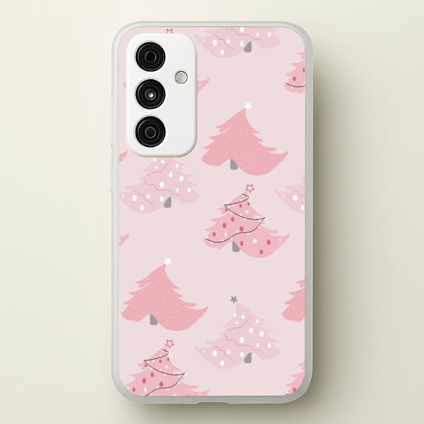Pink Christmas Tree Pattern  - Christmas Phone Case for Galaxy A15
