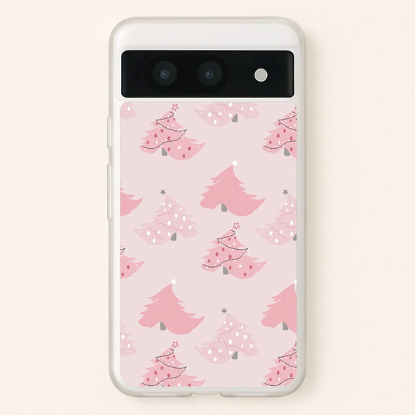 Pink Christmas Tree Pattern  - Christmas Phone Case for Google Pixel 8a