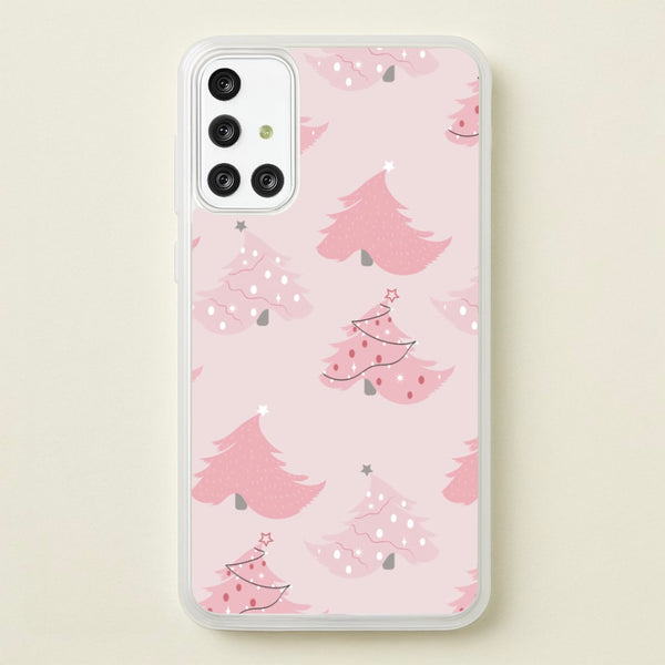Pink Christmas Tree Pattern  - Christmas Phone Case for Galaxy A71