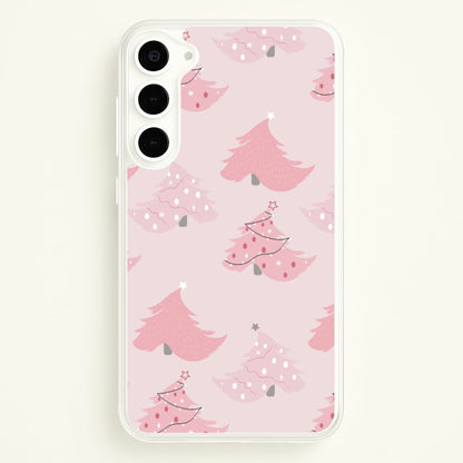 Pink Christmas Tree Pattern  - Christmas Phone Case for Galaxy S23 Plus