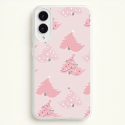 Pink Christmas Tree Pattern  - Christmas Phone Case for Galaxy S25 Edge