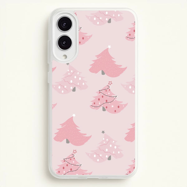Pink Christmas Tree Pattern  - Christmas Phone Case for Galaxy S25 Edge