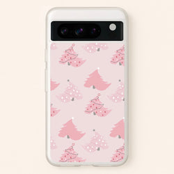 Pink Christmas Tree Pattern  - Christmas Phone Case for Google Pixel 8 Pro