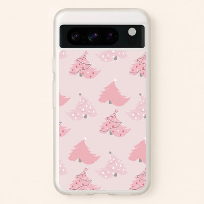 Pink Christmas Tree Pattern  - Christmas Phone Case for Google Pixel 8 Pro
