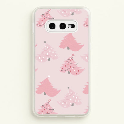 Pink Christmas Tree Pattern  - Christmas Phone Case for Galaxy S10e