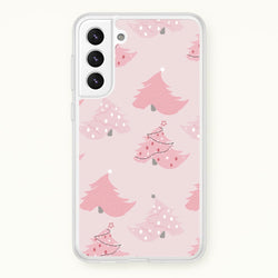 Pink Christmas Tree Pattern  - Christmas Phone Case for Galaxy S21