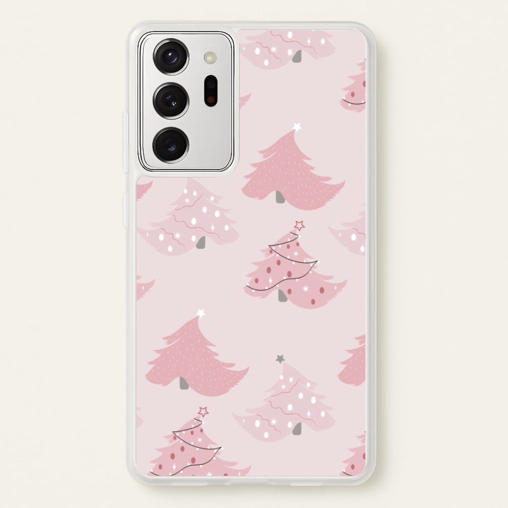 Pink Christmas Tree Pattern  - Christmas Phone Case for Galaxy Note 20 Ultra