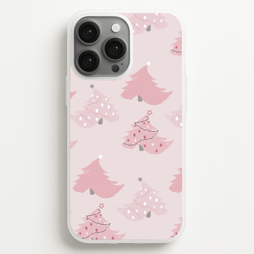 Pink Christmas Tree Pattern  - Christmas Phone Case for iPhone 13 Pro Max