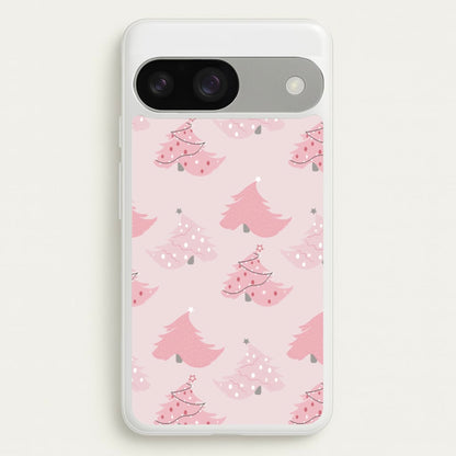 Pink Christmas Tree Pattern  - Christmas Phone Case for Google Pixel 9 / 9 Pro