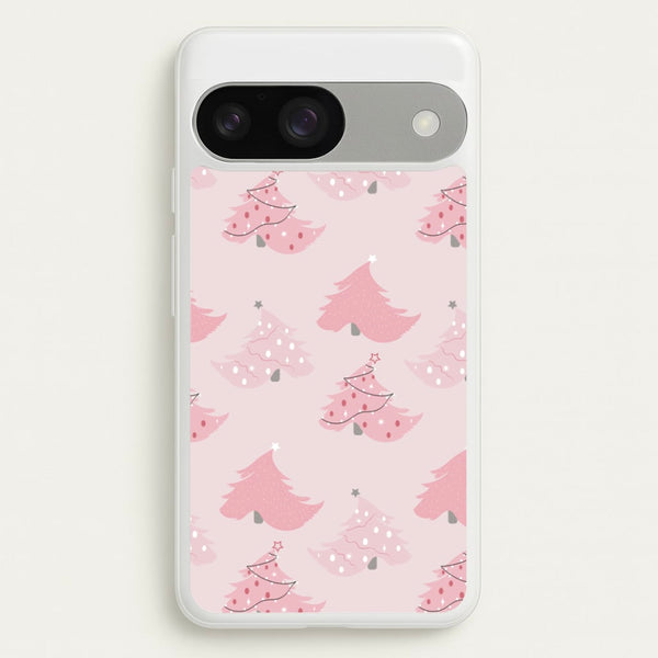 Pink Christmas Tree Pattern  - Christmas Phone Case for Google Pixel 9 / 9 Pro
