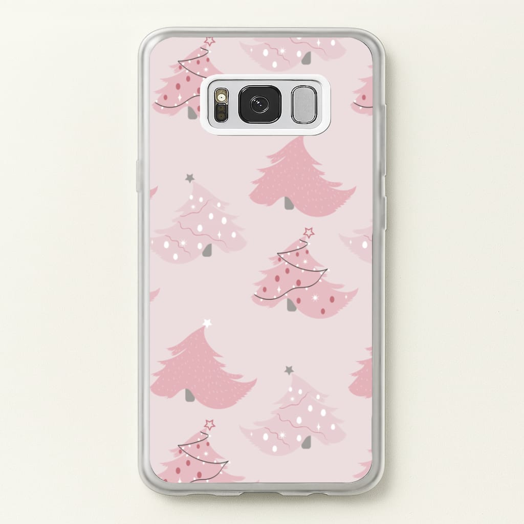 Pink Christmas Tree Pattern  - Christmas Phone Case for Galaxy S8
