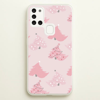 Pink Christmas Tree Pattern  - Christmas Phone Case for Galaxy A21s