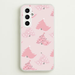 Pink Christmas Tree Pattern  - Christmas Phone Case for Galaxy A14
