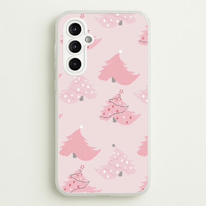 Pink Christmas Tree Pattern  - Christmas Phone Case for Galaxy A14