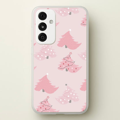 Pink Christmas Tree Pattern  - Christmas Phone Case for Galaxy A35