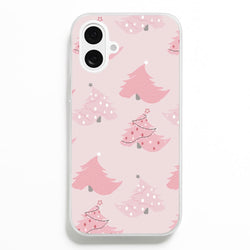Pink Christmas Tree Pattern  - Christmas Phone Case for iPhone 16 Plus