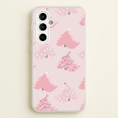 Pink Christmas Tree Pattern  - Christmas Phone Case for Galaxy A54