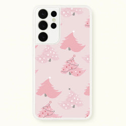 Pink Christmas Tree Pattern  - Christmas Phone Case for Galaxy S21 Ultra