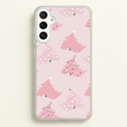 Pink Christmas Tree Pattern  - Christmas Phone Case for Galaxy A36