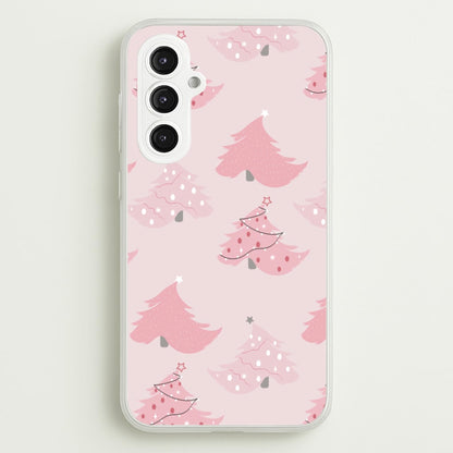 Pink Christmas Tree Pattern  - Christmas Phone Case for Galaxy S23FE