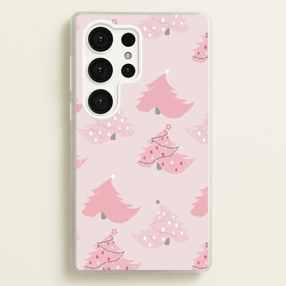 Pink Christmas Tree Pattern  - Christmas Phone Case for Galaxy S25 Ultra