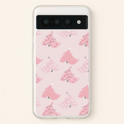 Pink Christmas Tree Pattern  - Christmas Phone Case for Google Pixel 7 Pro