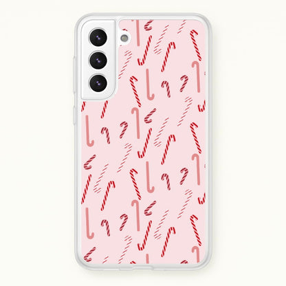 Pink Candycane Christmas Pattern  - Christmas Phone Case for Galaxy S21FE