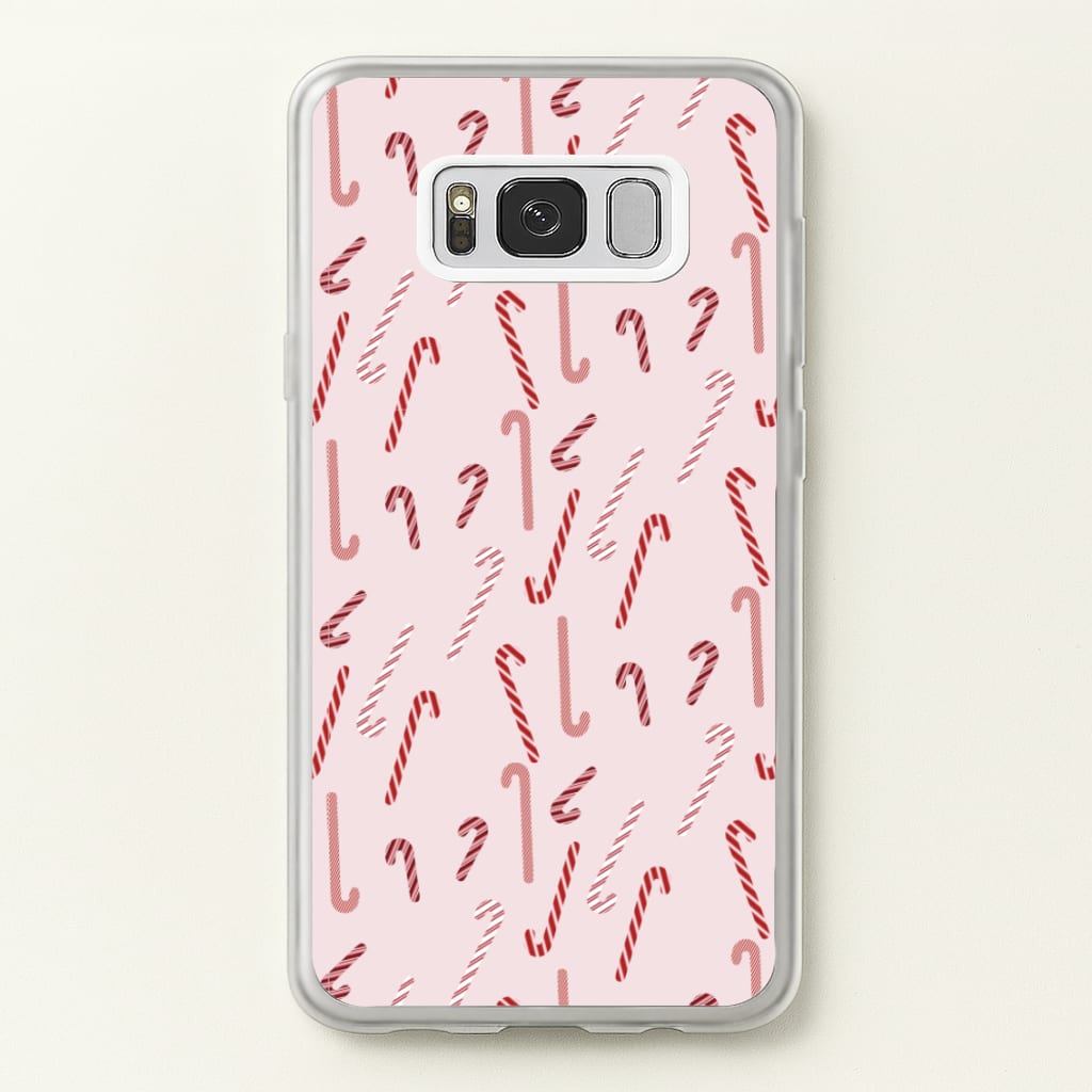 Pink Candycane Christmas Pattern  - Christmas Phone Case for Galaxy S8 Plus