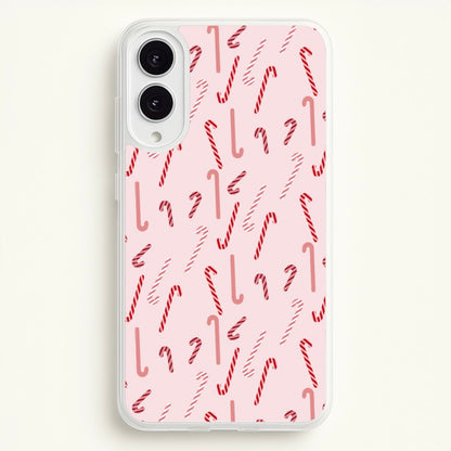 Pink Candycane Christmas Pattern  - Christmas Phone Case for Galaxy S25 Edge