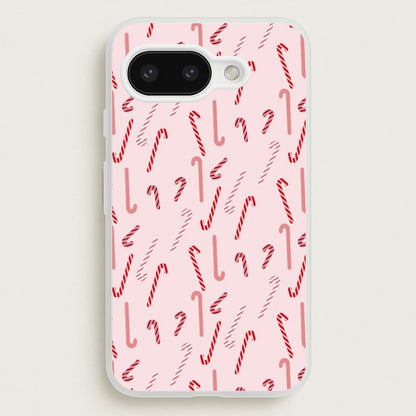 Pink Candycane Christmas Pattern  - Christmas Phone Case for Google Pixel 9a
