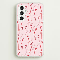 Pink Candycane Christmas Pattern  - Christmas Phone Case for Galaxy S23FE