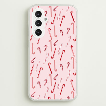 Pink Candycane Christmas Pattern  - Christmas Phone Case for Galaxy S23FE