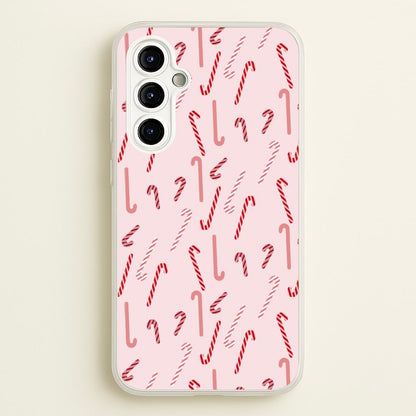 Pink Candycane Christmas Pattern  - Christmas Phone Case for Galaxy A54
