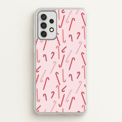 Pink Candycane Christmas Pattern  - Christmas Phone Case for Galaxy A52 / A52s
