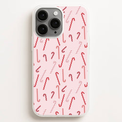 Pink Candycane Christmas Pattern  - Christmas Phone Case for iPhone 12 Pro Max
