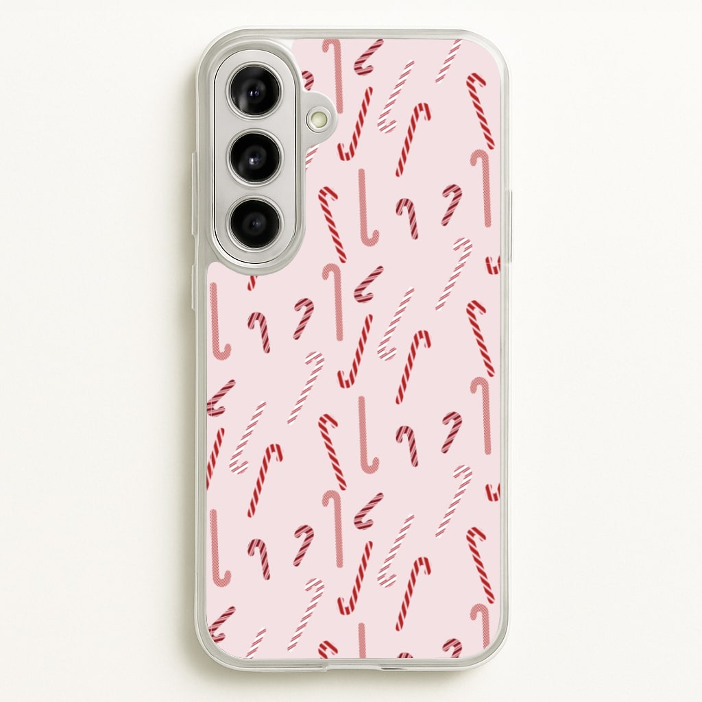 Pink Candycane Christmas Pattern  - Christmas Phone Case for Galaxy A56