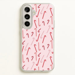 Pink Candycane Christmas Pattern  - Christmas Phone Case for Galaxy A56