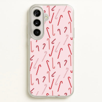Pink Candycane Christmas Pattern  - Christmas Phone Case for Galaxy A56