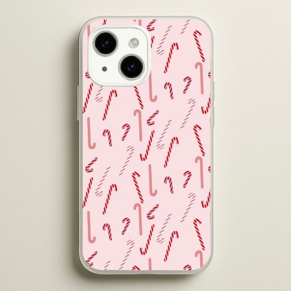 Pink Candycane Christmas Pattern  - Christmas Phone Case for iPhone 14