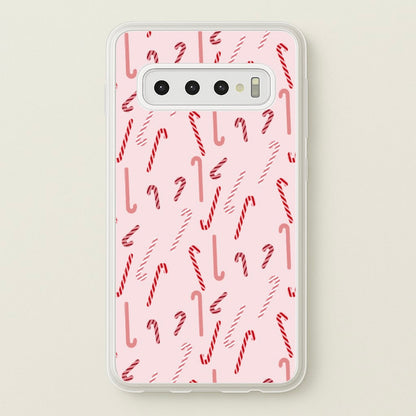Pink Candycane Christmas Pattern  - Christmas Phone Case for Galaxy S10