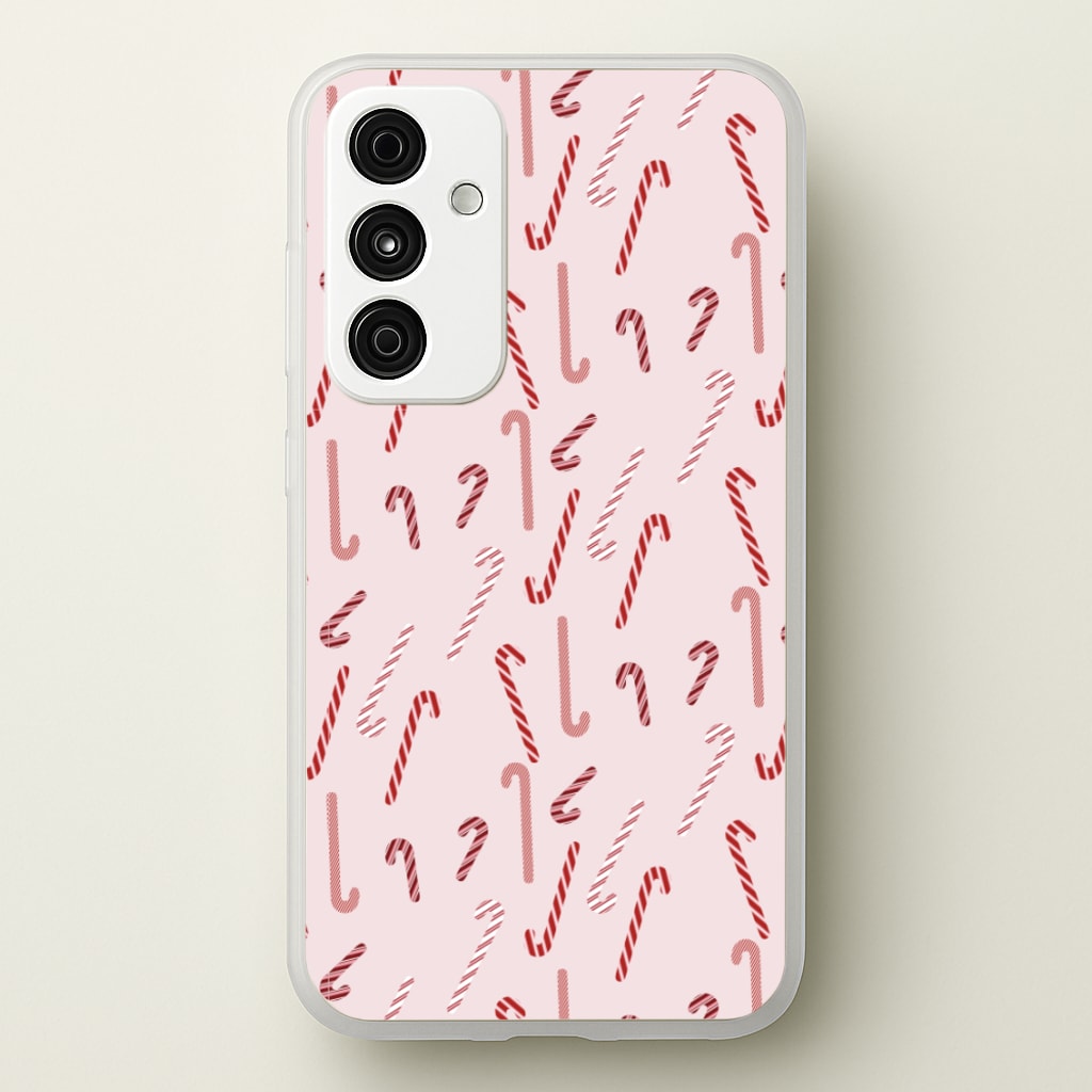 Pink Candycane Christmas Pattern  - Christmas Phone Case for Galaxy A35