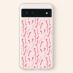 Pink Candycane Christmas Pattern  - Christmas Phone Case for Google Pixel 7a