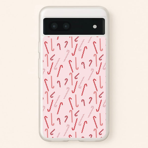 Pink Candycane Christmas Pattern  - Christmas Phone Case for Google Pixel 7a